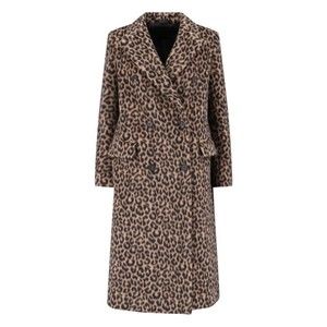 Tagliatore Jole Coat Midi Double-Breasted – Brown Animalier - NWT